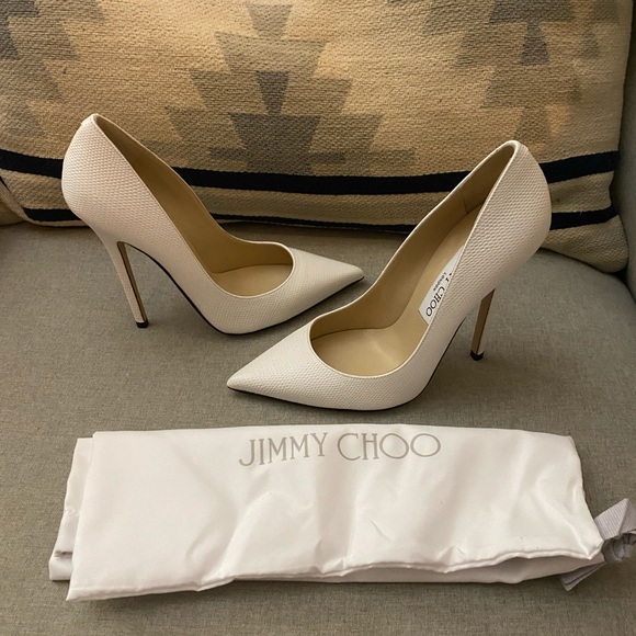 Jimmy Choo Anouk Lizard Latte Heels 36.5 NWT WOMEN PUMPS - Picture 3 of 12